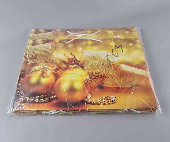 Картонные пакеты с ручками Гигант горизонтальные Новогодние  46*33*15-003 (12 шт) Харьков