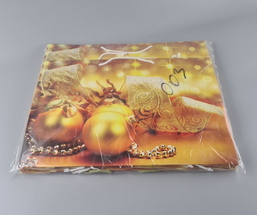 Картонные пакеты с ручками Гигант горизонтальные Новогодние  46*33*15-003 (12 шт) Харьков - изображение 2