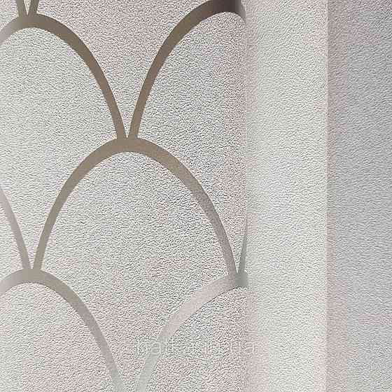 Шпалери вінілові на флізелін Marburg New Spirit Schoner Wohnen геометрія напівкола сріблясті смуги на сірому Київ