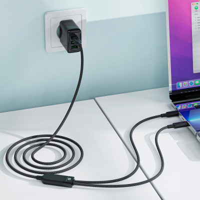 Дата кабель USB 2.0 USB-C 2in1 0.8m + sub 0.4m, 100W, C5-11 Acefast (6974316280149) Винница - изображение 7