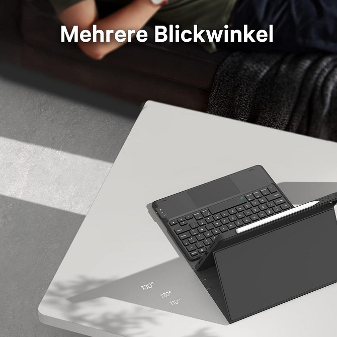 Чехол с Bluetooth клавиатурой Earto для планшета iPad Air/Pro 11, серый, подсветка клавиш, раскладка AZERTY Киев - изображение 20