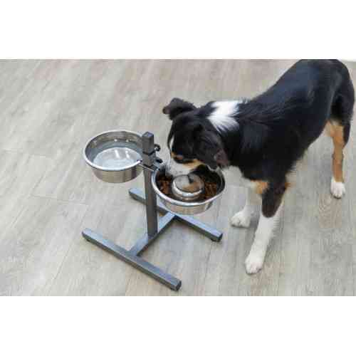Миска Trixie для собак подвійна на регульованій підставці металева 2x1,8 л/21 см h-40 см Київ