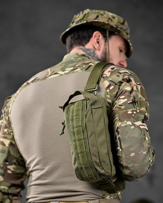 Сумка тактична через плече або на пояс олива ДЛ6327 Одеса - фото 4