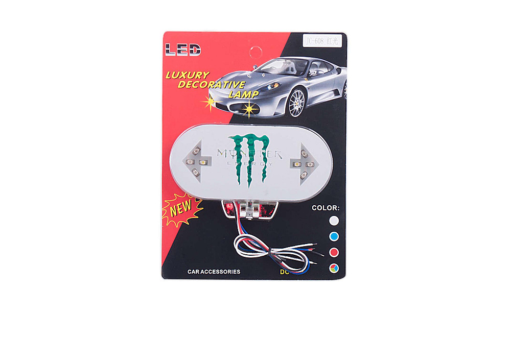 Діодний стоп-сигнал з поворотами (у зборі) універсальний (зелені, MONSTER ENERGY) (mod:JC-605) JCAA Київ - фото 1