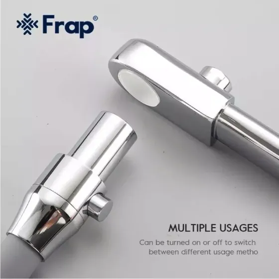 Смеситель для кухни на две воды Frap F4374 с гибким изливом, серый/хром Киев