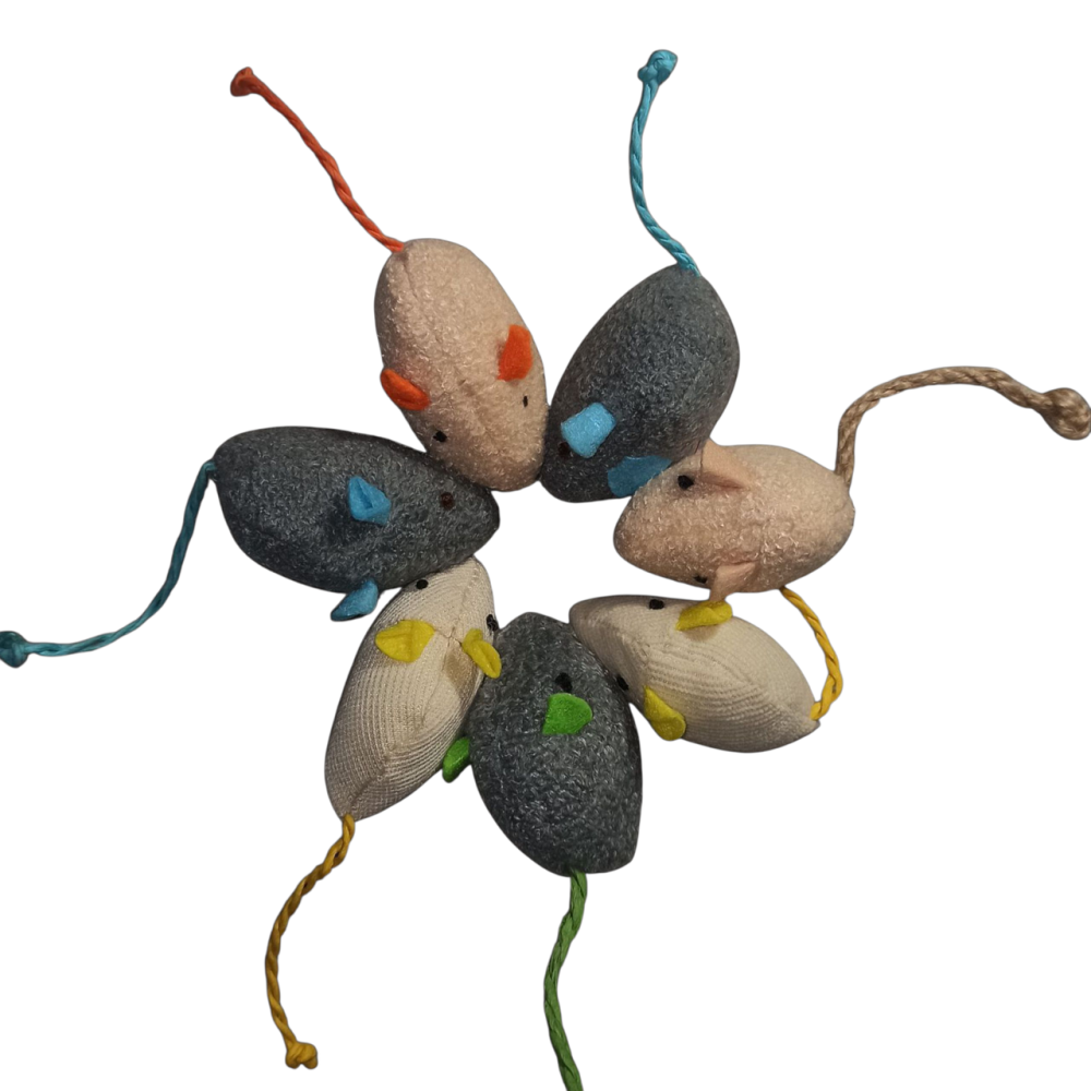 Набір мишенят м'яка іграшка для котика 7 шт різні кольори Київ - фото 10