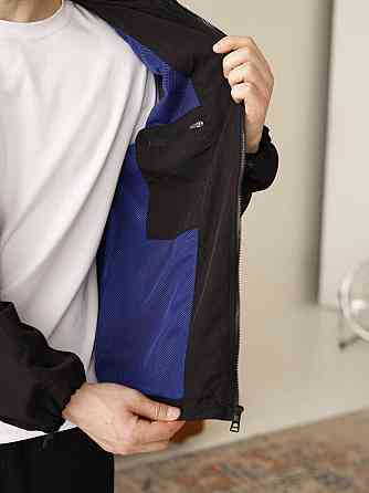 Чоловіча чорна вітрівка. Куртка-вітрівка демісезонна легка з кишенями Pobedov Neon Київ