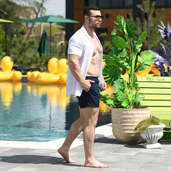 Плавальні шорти чоловічі темно-синій Pobedov Pool day Київ