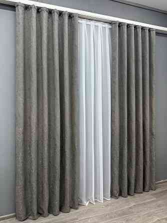 Комплект штор VR-Textil Жакард Viva Marmo № 1788ш Сірий 150х290 см 2 шт (33-0745) Киев