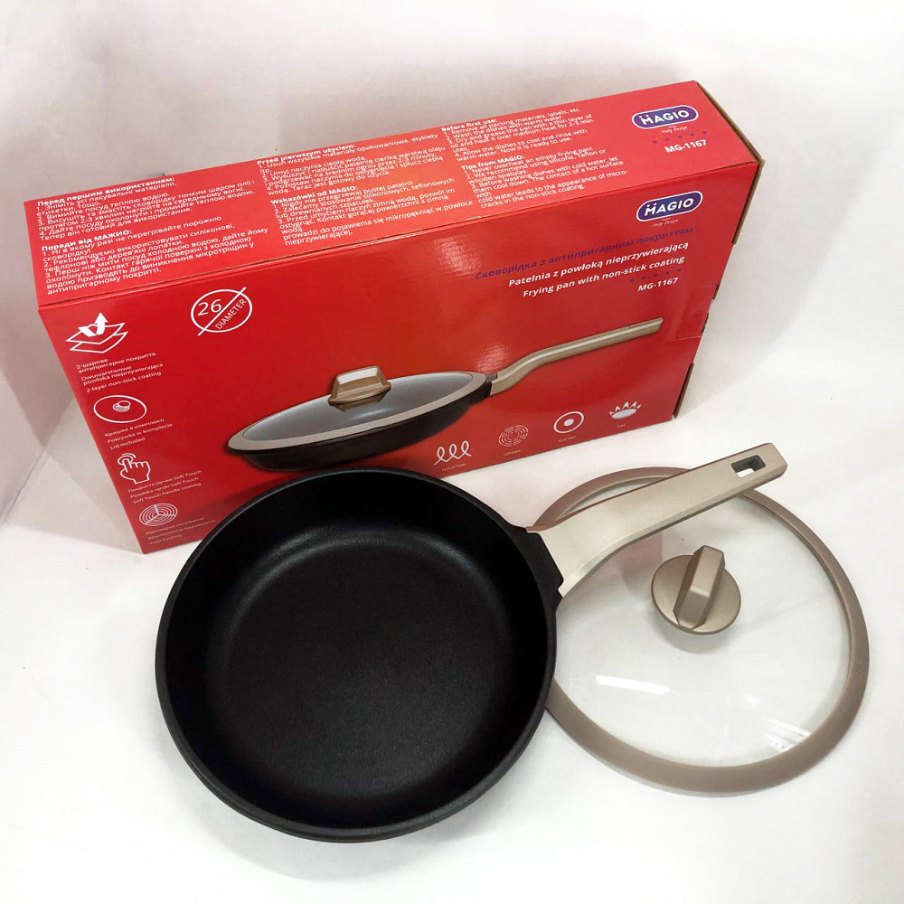 Сковородка для приготовления Magio MG-1167 26 см, Сковородка удобная для кухни Сковорода повара NH-70 Львов - изображение 9