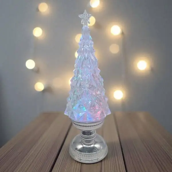 Світильник-декор новорічний Діамантова Ялинка LED HC-S043 USB-кабель AAх3 (12.3x12.3x35.5см) Київ - фото 2