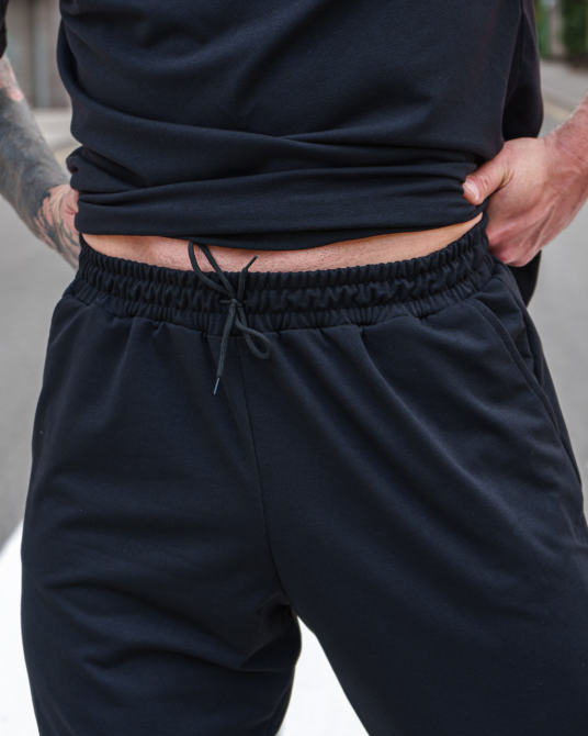 Комплект чоловічий футболка штани штани Марсель оверсайз Чорний S Харків - фото 6