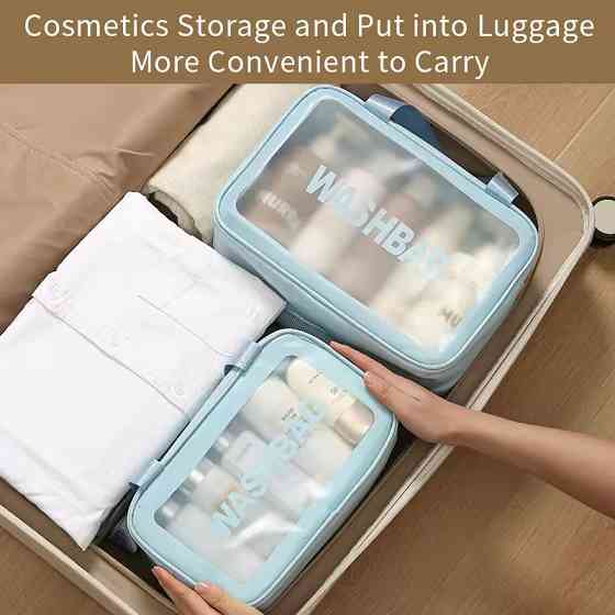 Комплет косметичек 2 шт в ванную комнату на 2 отделения, голубые Каменец-Подольский