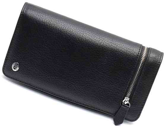 Мужской кошелек ST Leather (20 х 10 х 3.5 см) из натуральной кожи Черный Киев