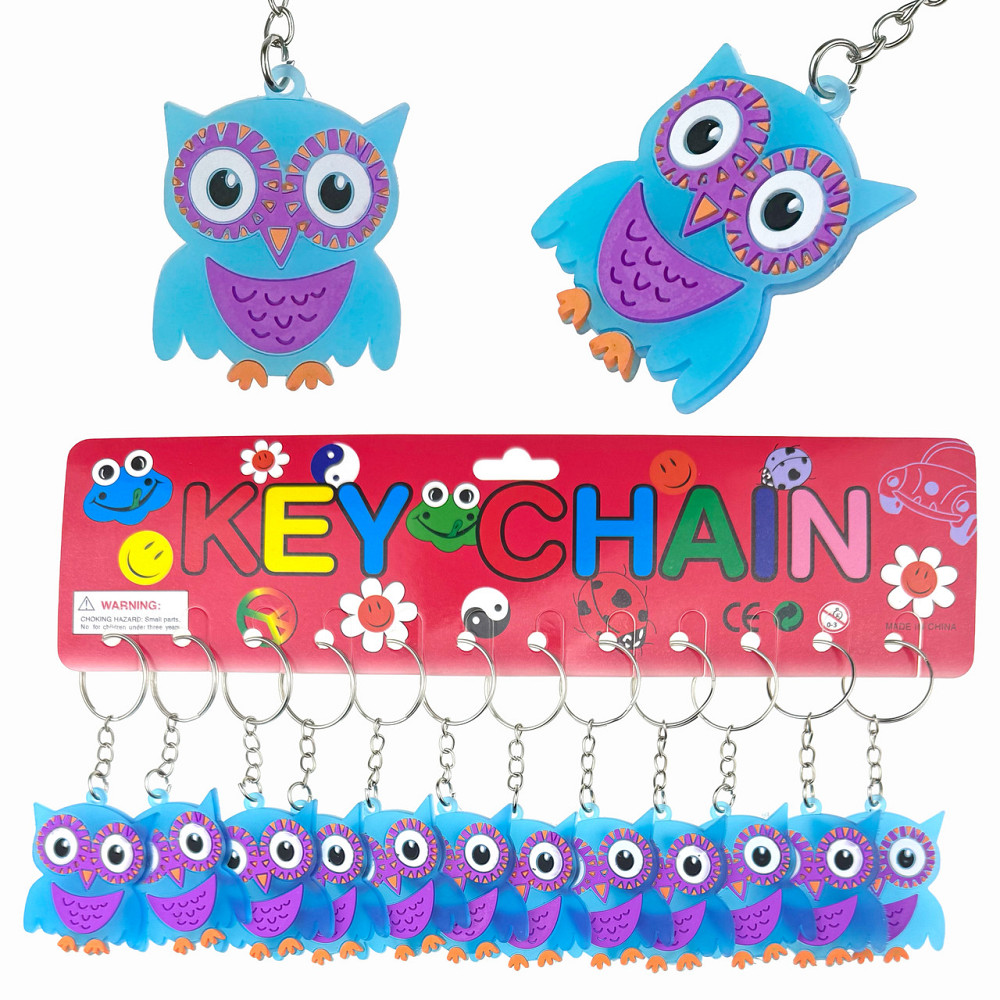 Брелок для ключів гумовий Сова 12 шт. Київ - фото 1