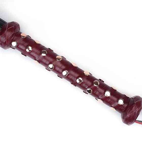 Флогер Liebe Seele Wine Red Studded Flogger, натуральна шкіра Sex Aura Київ