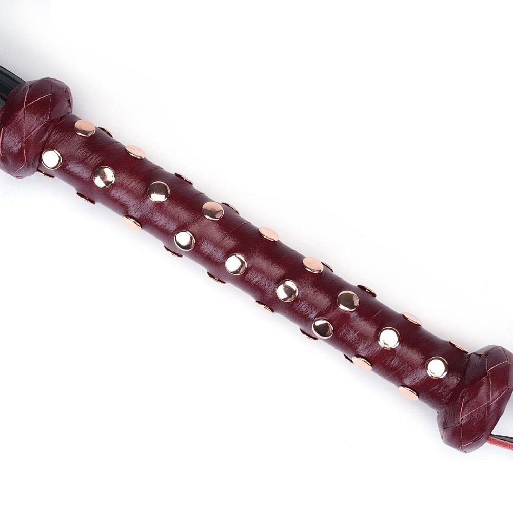 Флогер Liebe Seele Wine Red Studded Flogger, натуральна шкіра Sex Aura Київ - фото 3