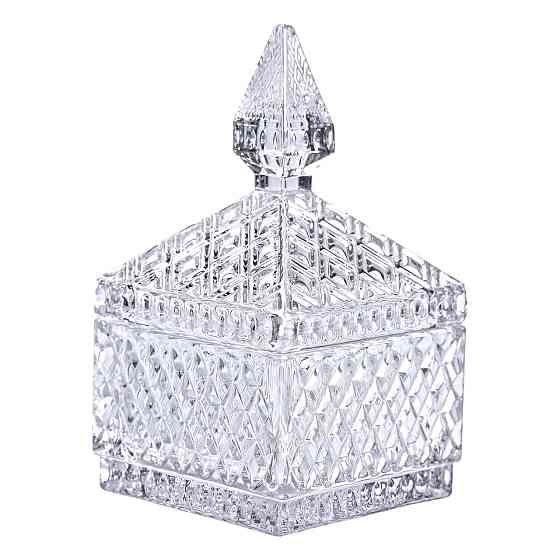 Yiwu Цукерниця скляна з кришкою 8.5х8.5х15 см квадратна HP-YH-27 Коломия