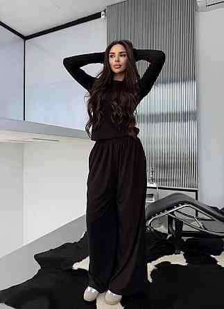 Женский прогулочный костюм двойка трикотаж термо Шоколад Одесса