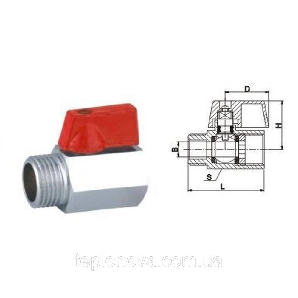 Кран кульовий міні SOLOMON 1/2" НВ NV-3025 (2 шт.) Чернівці - фото 4