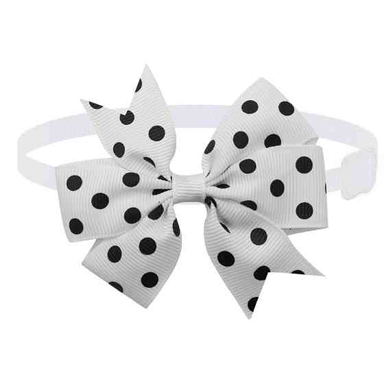 Бантик на шию для собак та котів one size біло-чорний Київ