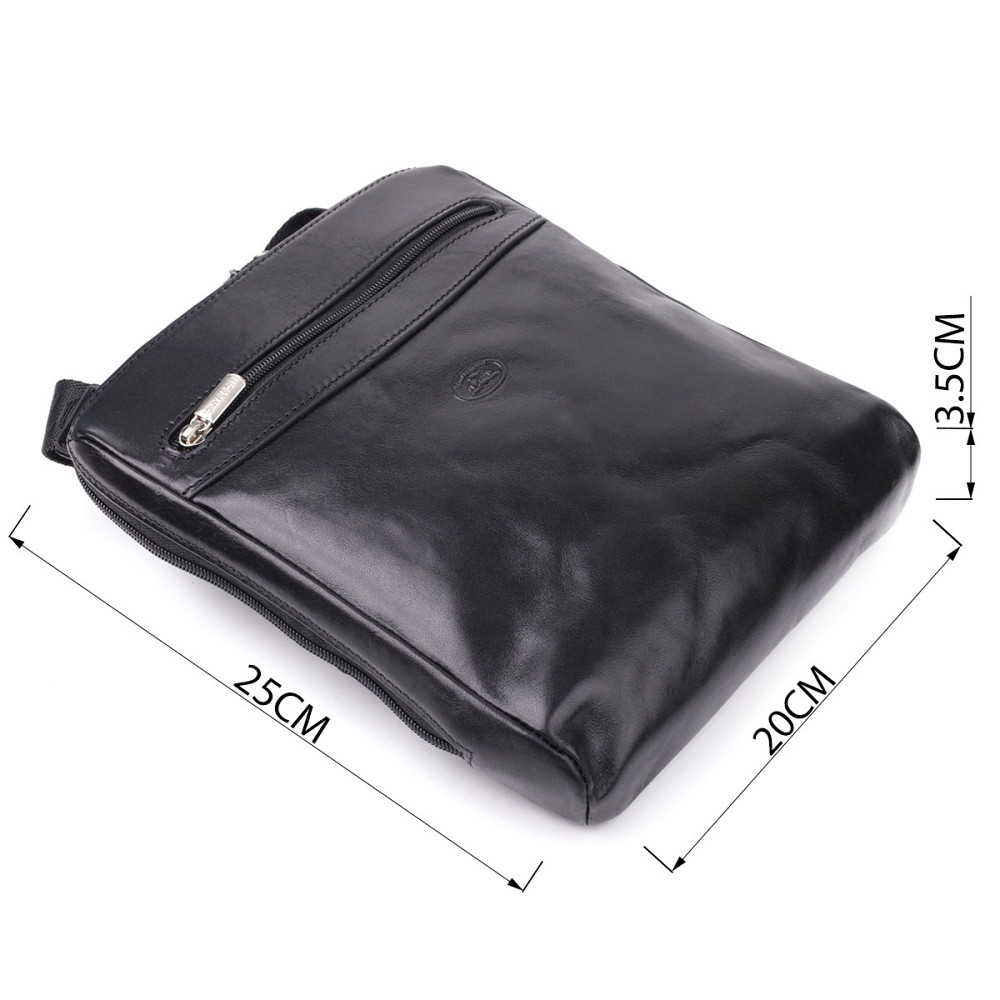 Мужская сумка через плечо из гладкой натуральной кожи Tony Perotti 20855_1 (9137-20 nero) Черный Киев - изображение 3