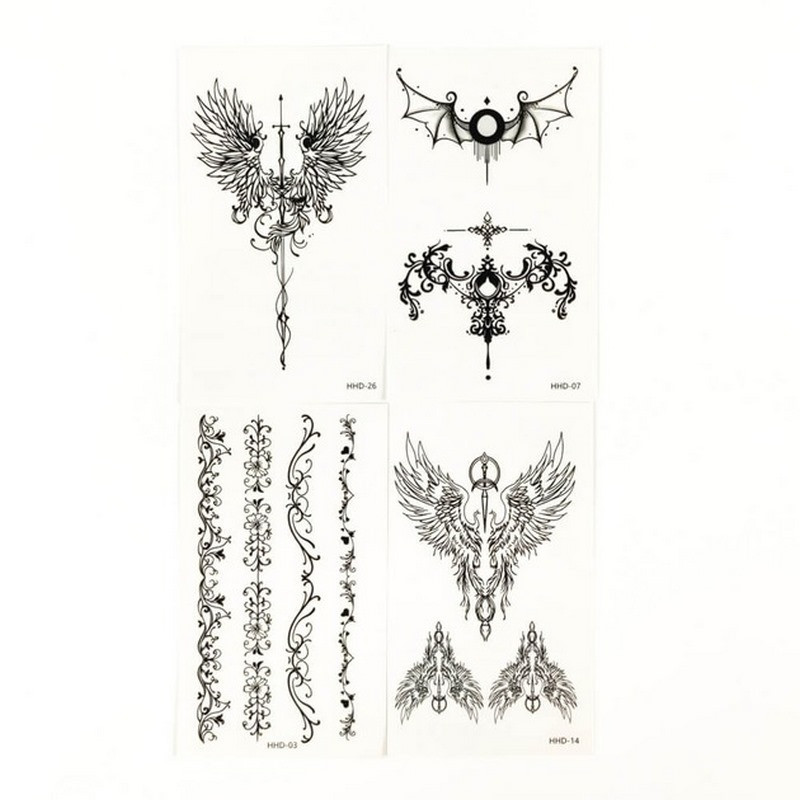 Набір тимчасових тату "Готика" black-tattoo-mini-set-gotic із 4 чорних по 9,5 х 5,5 см Вінниця - фото 1