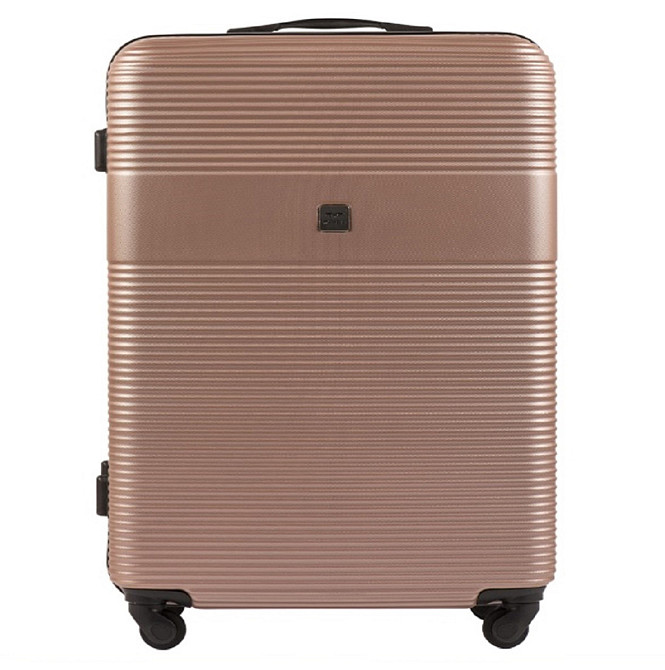 Валіза пластикова WINGS 5398 мала 55 см золотисто-рожева Київ - фото 2
