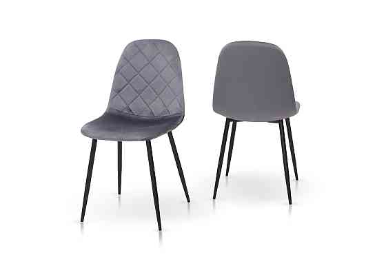 Стілець Ембер-L, чорний/ велюр темно-сірий Київ