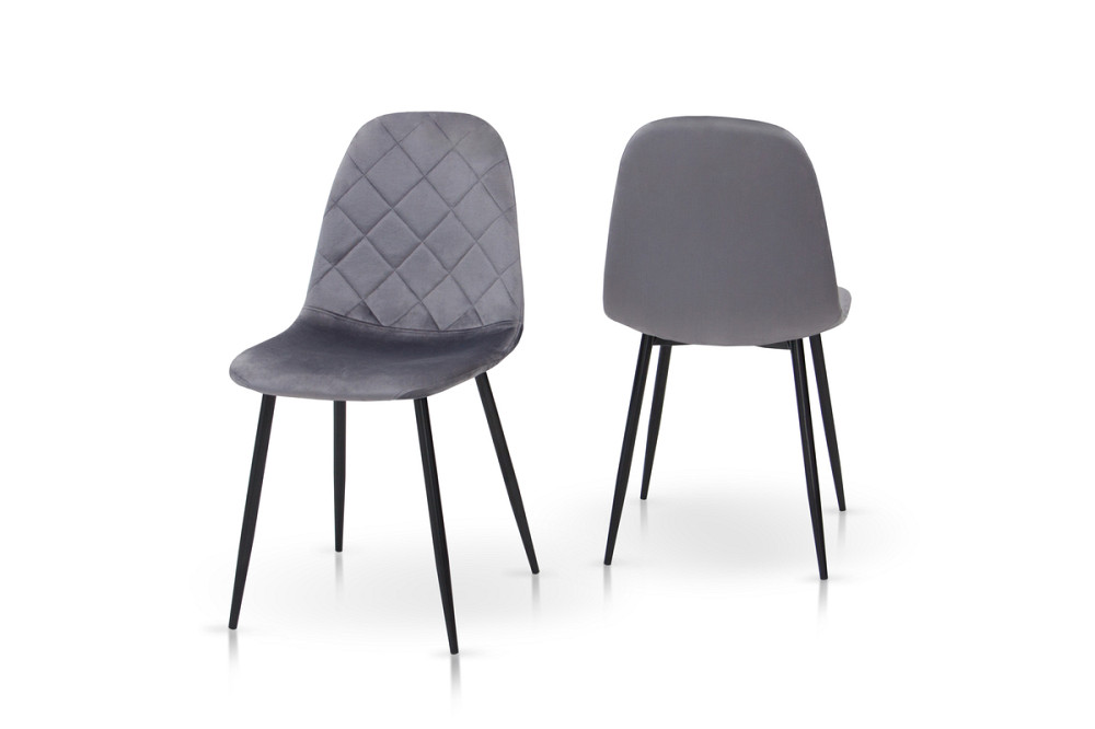Стілець Ембер-L, чорний/ велюр темно-сірий Киев - изображение 2