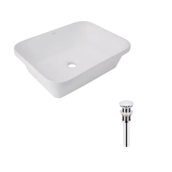 Комплект Qtap Scorpio: Раковина врезная прямоугольная 510х390х145 мм White + Донный клапан PU02 Киев