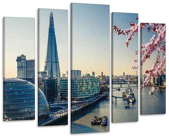 Модульна картина Місто Весна Art-333_5 ( 80х118см ) Київ