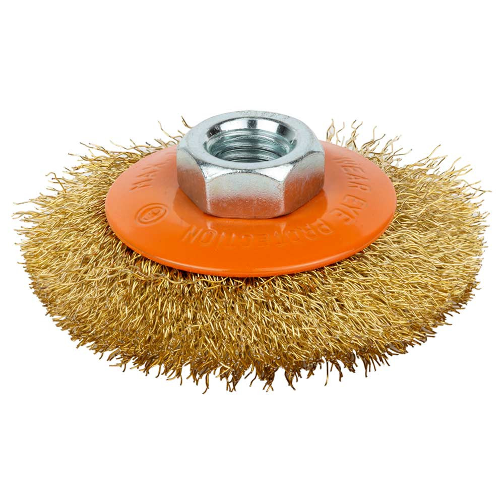 Grad Щетка проволочная конусообразная Ø75мм М14×2мм (латунированная) GRAD (9035075) Коломия - фото 1
