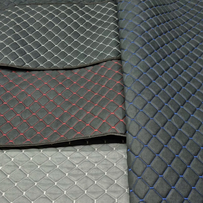 Накидки сидіння антара чорні (передні) ромб, синя нитка Мукачево - фото 1