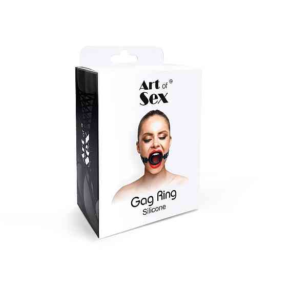 Кляп-расширитель силиконовое кольцо Art of Sex – Gag ring, красный, натуральная кожа Sex Aura Киев