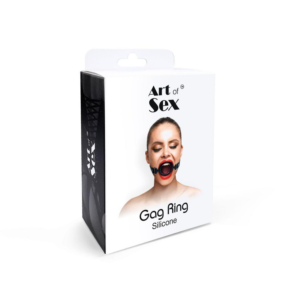 Кляп-расширитель силиконовое кольцо Art of Sex – Gag ring, красный, натуральная кожа Sex Aura Киев - изображение 4