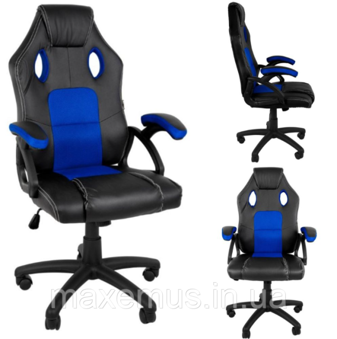 Компьютерное кресло с сетчатой спинкой YS-6056 мягкое офисное кресло для работы за ноутбуком синее Мостиска - изображение 1