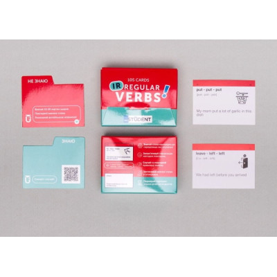 Навчальний набір English Student Картки для вивчення англійської мови Irregular Verbs, українська (591225952) Вінниця - фото 3