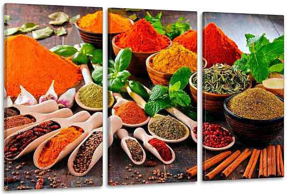 Модульная картина в гостиную / спальню  Духм`яні спеції   ART-075_3A 70х130 см Київ