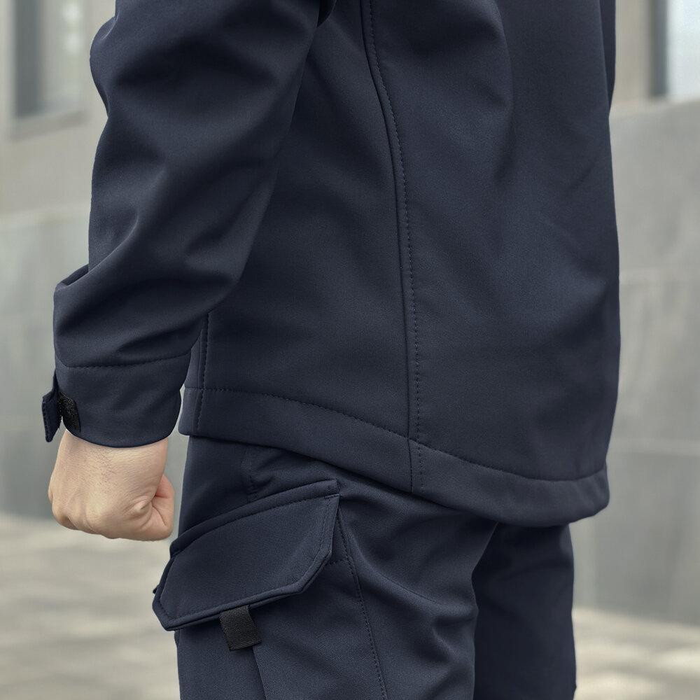 Темно-синяя мужская демисезонная куртка Pobedov Motive с липучками Киев - изображение 7