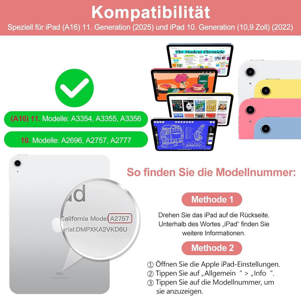 Чехол-клавиатура Bluetooth для iPad 10 (2022/11-го поколения) A16 2025 (10,9/11 дюймов) с тачпадом, вращением на 360° и подсветкой Днепр - изображение 3