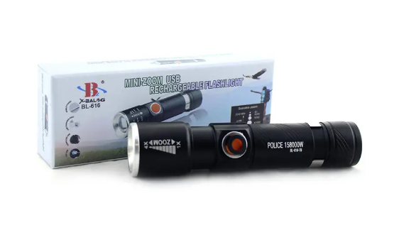 Тактичний ліхтар Bailong BL-616-T6 USB До 500 Люмен, T6 LED діод, з функцією сигналу SOS, 3 режими 4262 Одеса - фото 2