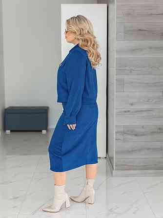 Жіночий костюм з мікровельвету Favorit 54-56, Джинс Київ