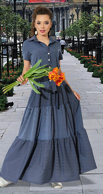 Легке плаття в смужку з оборками Київ - фото 1