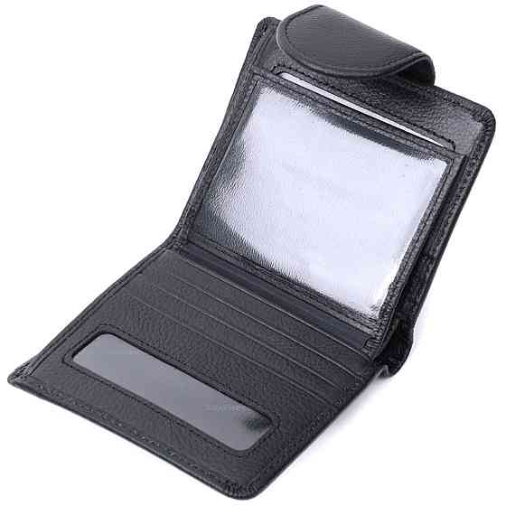 Вертикальный кошелек для женщин из натуральной кожи ST Leather 22701 Черный Киев