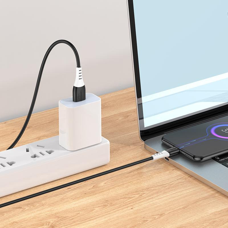 Кабель HOCO X82 USB - Micro 2.4A, 1m, silicone, silicone connectors, Black 6931474768551 Одеса - фото 3