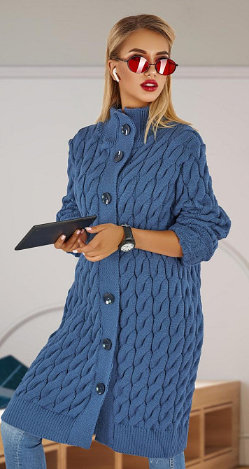 Теплий в'язаний кардиган (42-44) Київ - фото 1