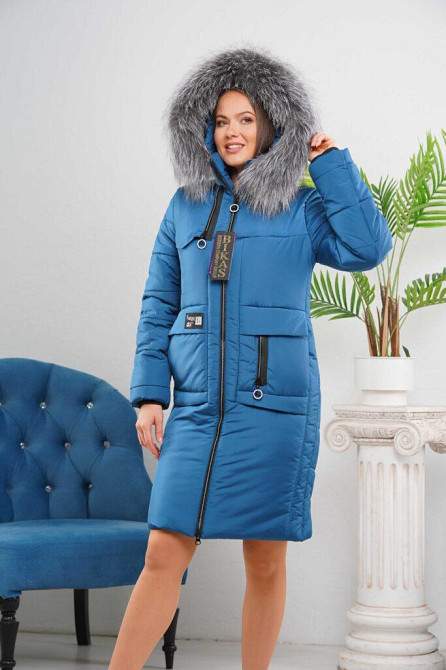 Жіноча подовжена модна зимова куртка парка з натуральним хутром. 44-58р Київ - фото 2