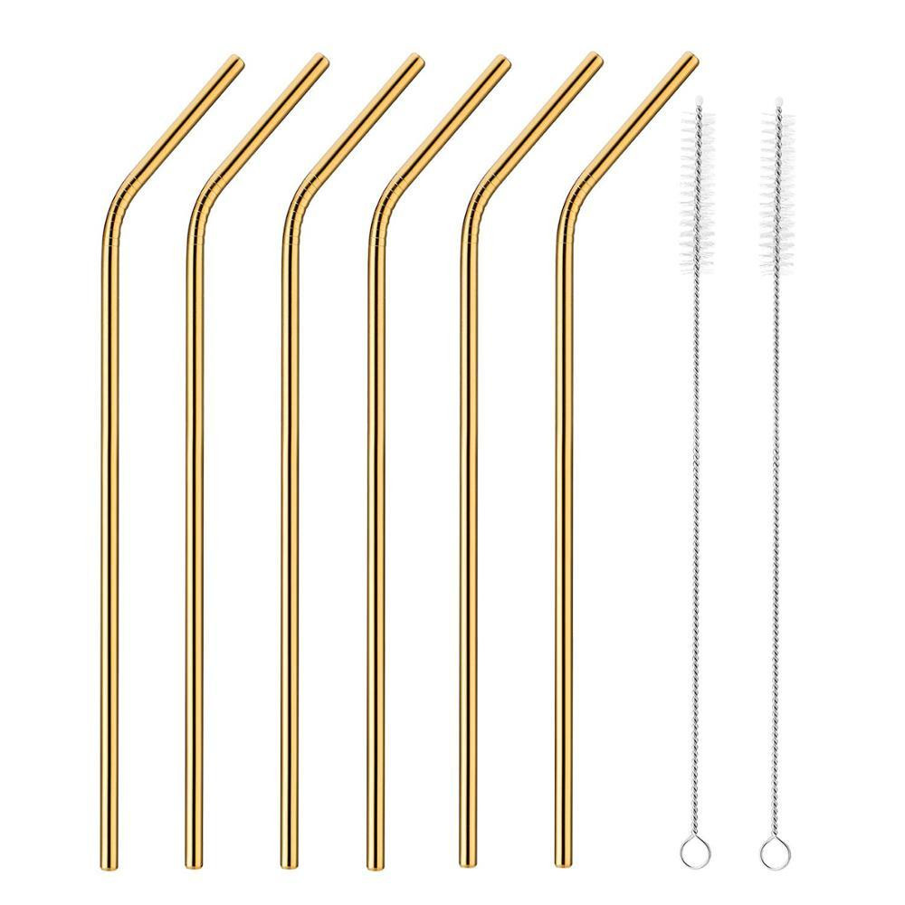 Еко-соломинки з металу 4 шт, рожеве золото Київ - фото 6