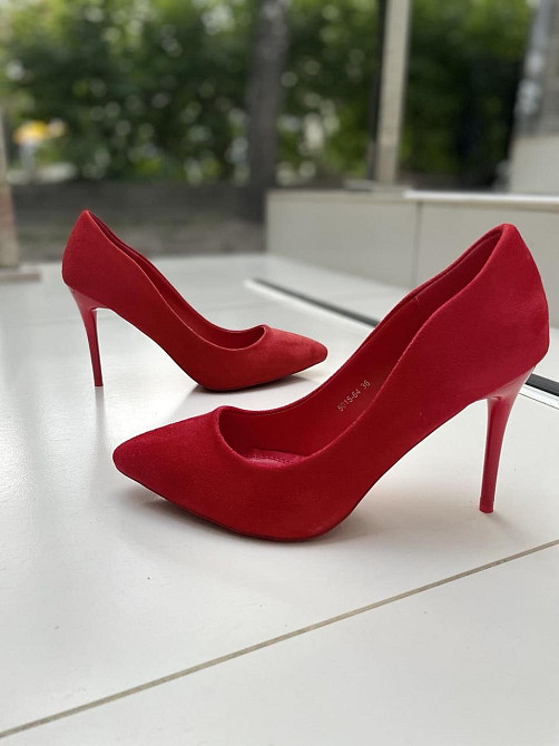 Туфлі жіночі SMALL SWAN 5015-64 червоні (весна-осінь, еко-замша) (3427) 36р.38р.41р. 36 Коломия - фото 1